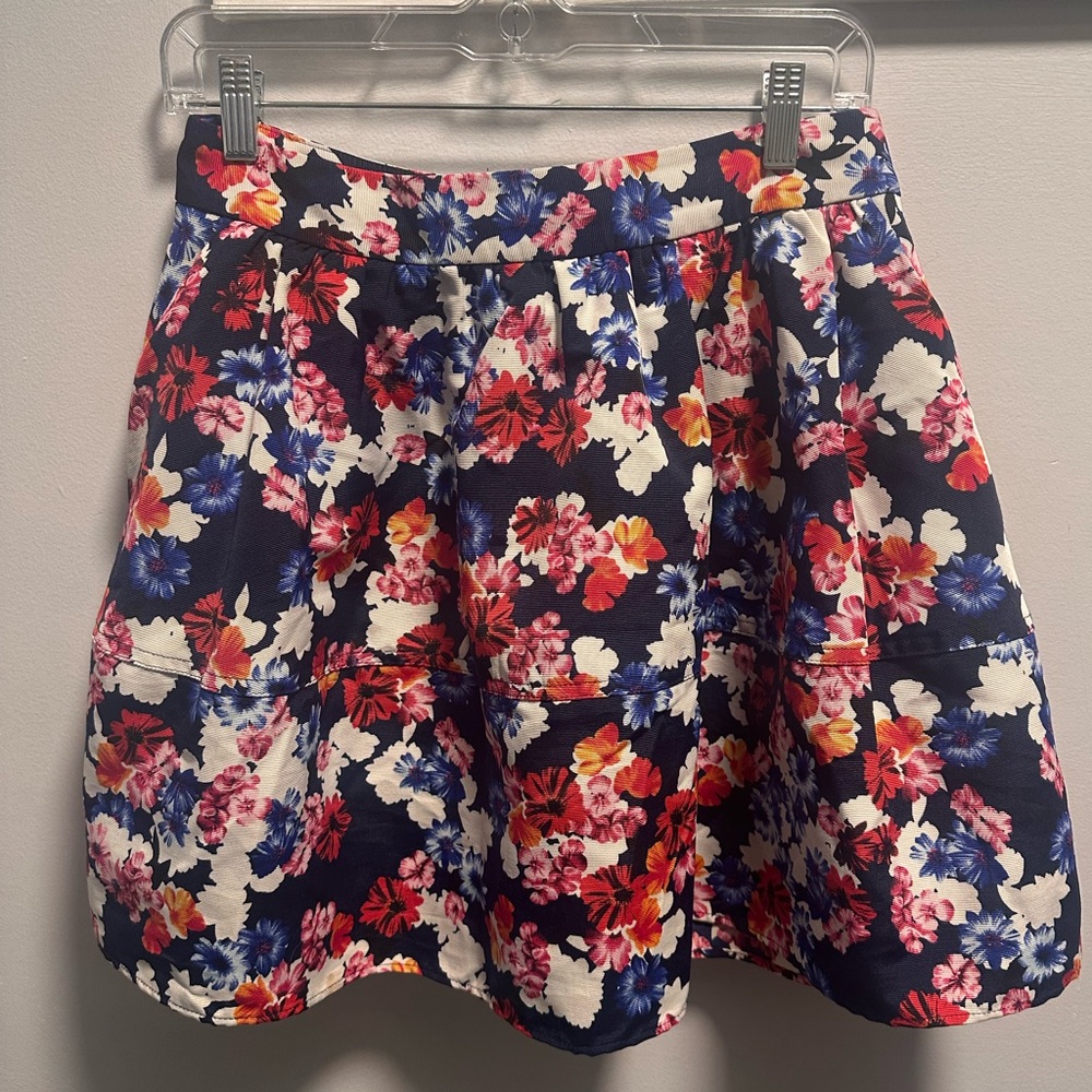 Express Navy Floral Skirt, Size 6